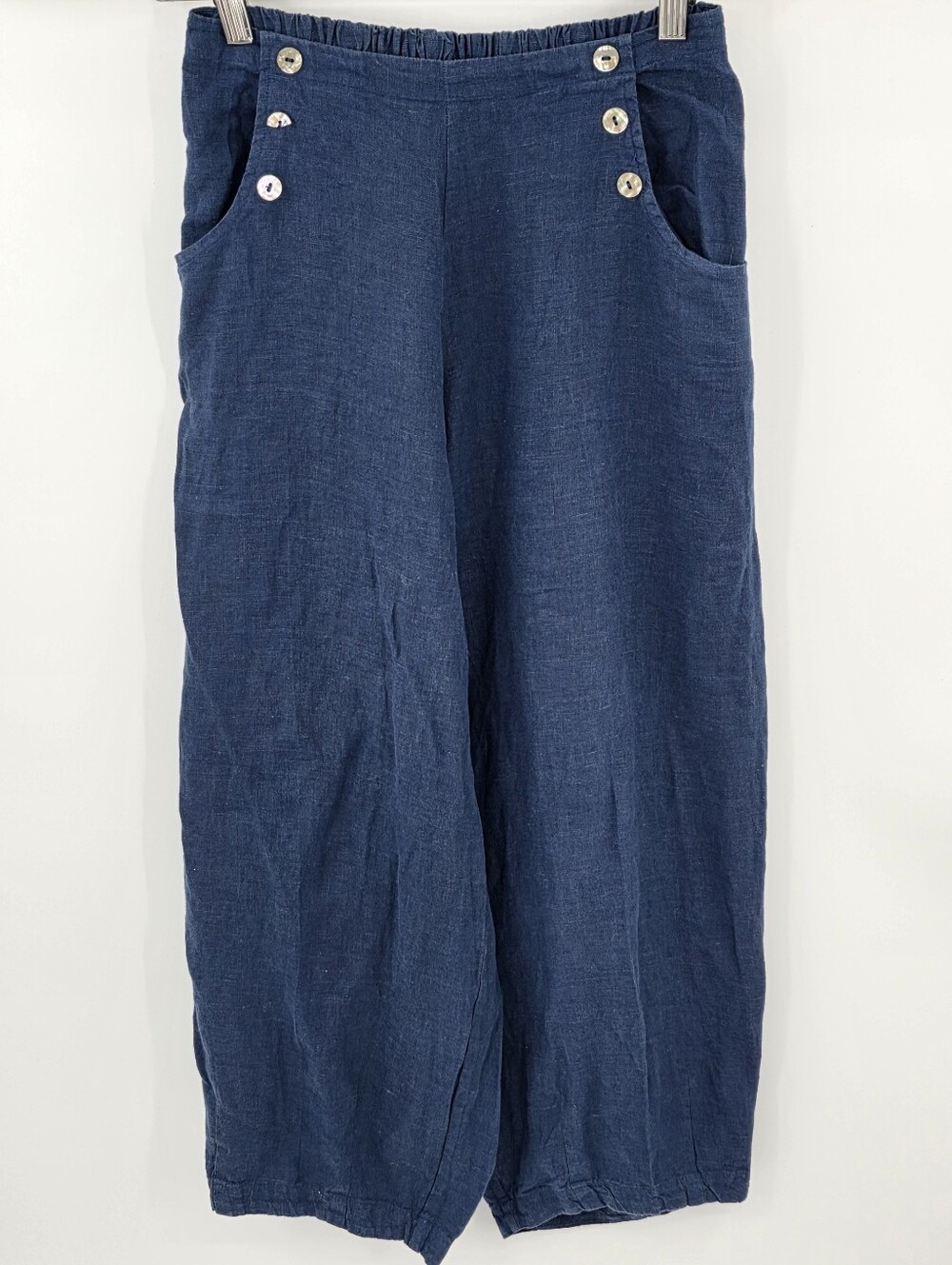 Bryn Walker Light Linen Genie Pants Navy Blue Women's 2XS